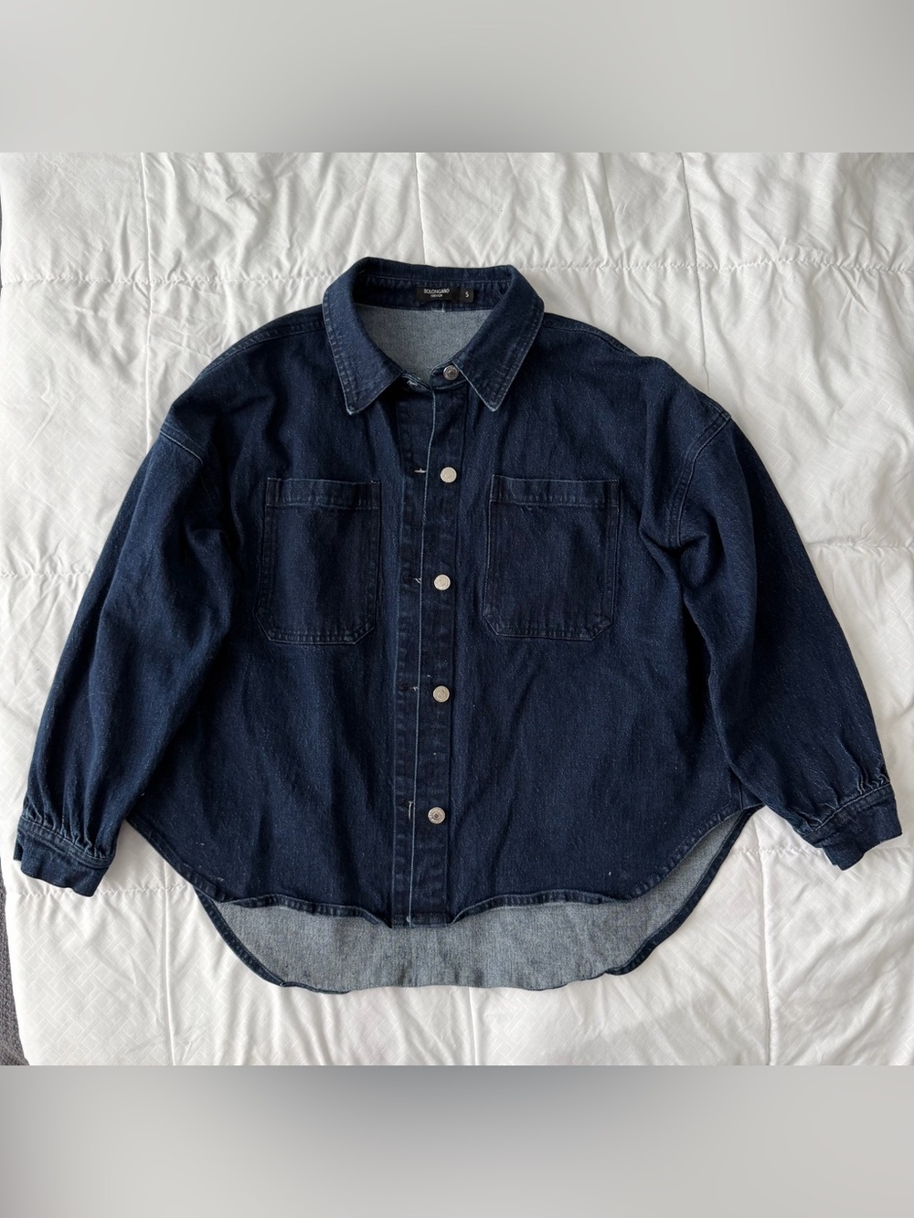 Bolongaro Trevor Oversized Denim Shirt Jacket Women’s S Dark Wash Blue Shacket